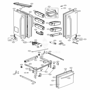 Door Parts Diagram and Parts List for 74309 AWBCSE0 LG Refrigerator