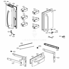 Door Parts Diagram and Parts List for 74109 AWBCSE2 LG Refrigerator