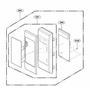 Control Panel Parts Diagram and Parts List for MCDS ASBEBSH LG Range