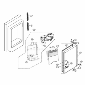 Ice Maker And Ice Bin Parts Diagram and Parts List for 70355 ASTCSE0 LG Refrigerator