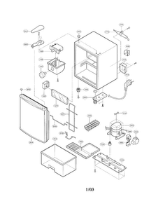 Compact Refrigerator Diagram and Parts List for GR-051CN  LG Refrigerator