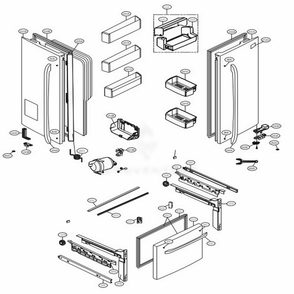 Door Parts Diagram and Parts List for LFX25974SW ASWCNA6 LG Refrigerator