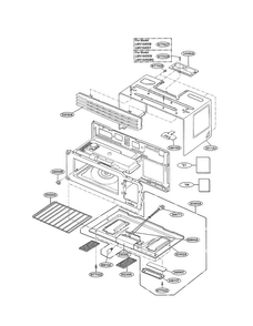 Oven Cavity Parts Diagram and Parts List for LMV1645SB01  LG Microwave