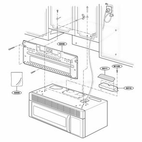 Installation Parts Diagram and Parts List for GH7155XKB ABKEWRP LG Range