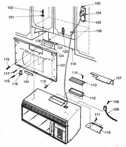 Installation Diagram and Parts List for 7218965380  Kenmore Microwave