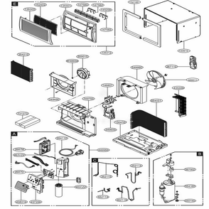 Main Diagram and Parts List for LT0816CER AC1AUSB LG Air Conditioner