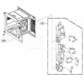 Latch Board Parts Diagram and Parts List for LMC1575SB CB1ELNA LG Range