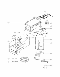 Dispenser Assembly Parts Diagram and Parts List for 79641372211  Kenmore Washer