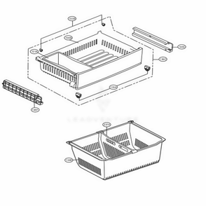 Freezer Parts Diagram and Parts List for LFXS24623S ASTCNA1 LG Refrigerator