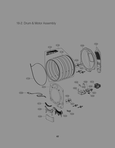 Drum And Motor Assembly Diagram and Parts List for RN1870AH2 ASSEELC LG Dryer