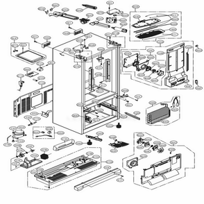 Case Parts Diagram and Parts List for 71059 AWBCSE4 LG Refrigerator