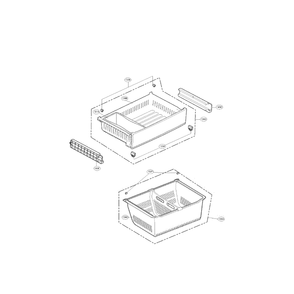 Freezer Diagram and Parts List for LFC25765SW 00 LG Refrigerator