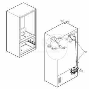 Valve And Water Tube Parts Diagram and Parts List for LFXS28968D ASBCNA0 LG Refrigerator
