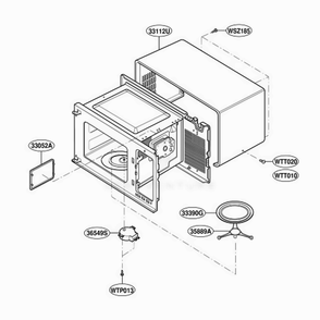 Oven Cavity Parts Diagram and Parts List for MT4140SKT ABSEWRP LG Range