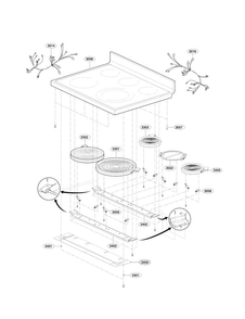 Cooktop Parts Diagram and Parts List for LSB5682SS 00 LG Range