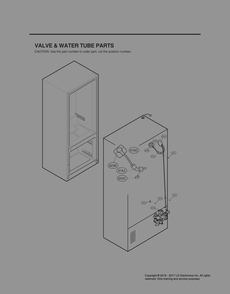 Valve And Water Tube Parts Diagram and Parts List for GR-L268LSJM ASTCNA1 LG Refrigerator