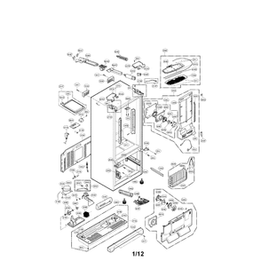 Case Diagram and Parts List for LFX28991ST 00 LG Refrigerator
