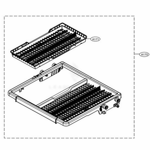 3rd Rack Assembly Diagram and Parts List for LDP5676BD ABDEEUS LG Dishwasher