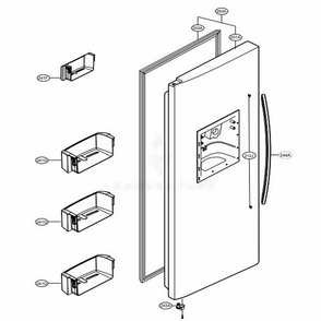 Freezer Door Diagram and Parts List for 51329 AWBCSER LG Refrigerator