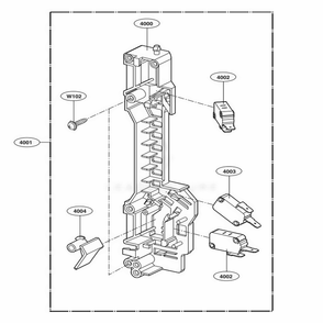 Latch Board Parts Diagram and Parts List for LMV1762SB CBKELGA LG Microwave