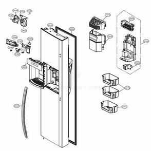 Freezer Door Diagram and Parts List for 51869 AWBCSE2 LG Refrigerator