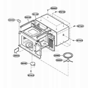 Oven Cavity Parts Diagram and Parts List for UMC1061AAW KWHEMAC LG Wall Oven