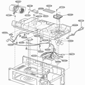 Part Location Diagram of 6877W1S023A LG SINGLE HARNESS