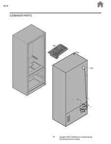 Ice Maker Parts Diagram and Parts List for GV-B218FSNB ASTCNA0 LG Refrigerator