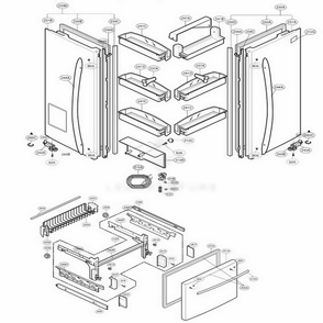Door Parts Diagram and Parts List for 77549 AWBCSER LG Refrigerator