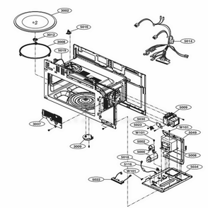 Interior Parts 1 Diagram and Parts List for LMVM2033ST CSBELGA LG Microwave
