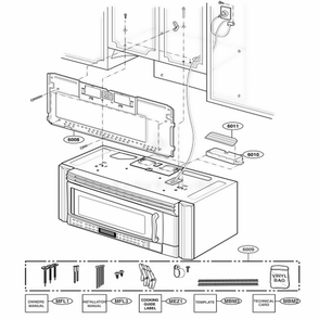 Installation Parts Diagram and Parts List for 63762 AWHESEA LG Range