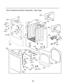 Cabinet And Door Assembly Diagram and Parts List for RN18A8AS8 ABWEEUS LG Dryer