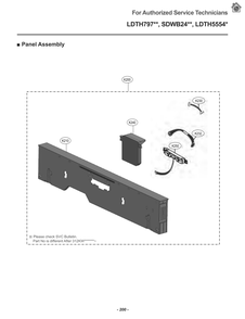 Panel Assembly Diagram and Parts List for LDTH7972S ASSESNA LG Dishwasher