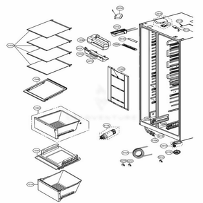 Refrigerator Compartment Diagram and Parts List for LSXS26366D ASBCNA1 LG Refrigerator