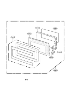 Door Parts Diagram and Parts List for LRM2060ST  LG Microwave