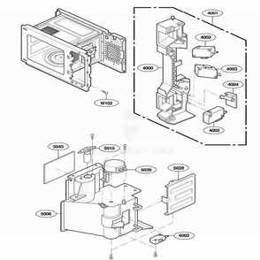 Latch Board Parts Diagram and Parts List for 67903 ASBESEA LG Wall Oven