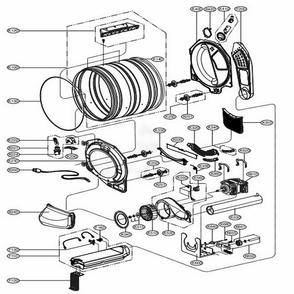 Drum And Motor Assembly: Electric Type Diagram and Parts List for 81582 ABWESEU LG Dryer