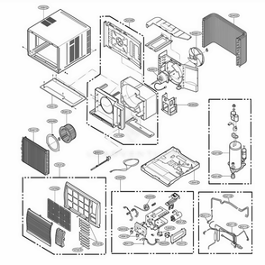 Part Location Diagram of 3531A20042B LG Front Grille Assembly