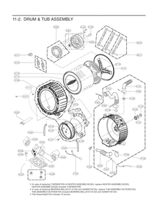 Drum And Tub Parts Diagram and Parts List for WM9000HVA  LG Washer
