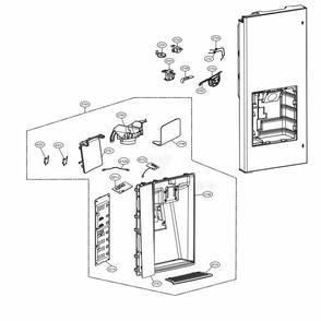 Dispenser Parts Diagram and Parts List for LMXS30796D ASBCNA0 LG Refrigerator