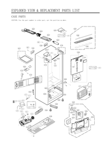 Case Parts Diagram and Parts List for GC-L288NSXM ASTCNA2 LG Refrigerator