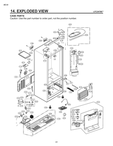 Case Parts Diagram and Parts List for GM-B243RKNM ASBCNA0 LG Refrigerator