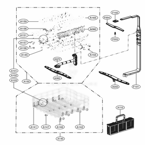 Rack Assembly Diagram and Parts List for LSDF9962ST ASTEEUS LG Dishwasher