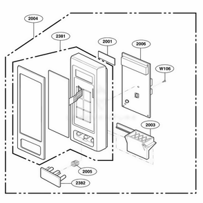 Part Location Diagram of 4781W0M054B LG CONTROLLER ASSEMBLY,
