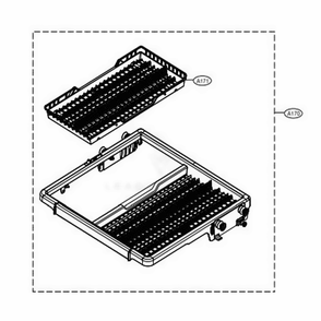 Third Rack Assembly Diagram and Parts List for LDP7708ST ASTESNA LG Dishwasher