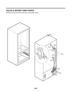 Valve And Water Tube Parts Diagram and Parts List for GR-L268NSSM ASTCNA2 LG Refrigerator