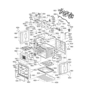 Upper Cavity Diagram and Parts List for LWD3081ST 00 LG Wall Oven