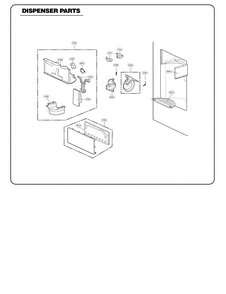 Dispenser Parts Diagram and Parts List for 79571093111  Kenmore Refrigerator