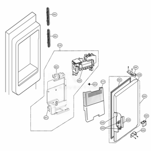 Ice Maker And Ice Bin Parts Diagram and Parts List for 73105 ASTCSE2 LG Refrigerator
