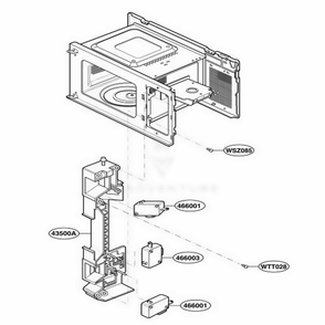 Latch Board Parts Diagram and Parts List for JES735WH CW3EGEU LG Range